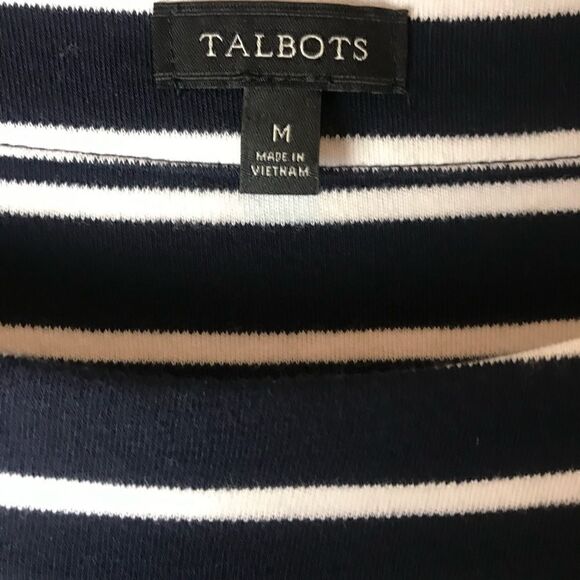 Talbots Blue Ruffled Stripped Short Sleep Dress Medium - Picture 3 of 5